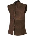 thumbnail image 1 of Mens Casual Button Down Shirts Retro Collar Solid Color Strap Vest Regular Fit Mens Dress Shirts Brown XXXXXL, 1 of 3