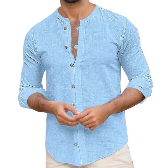 Mens Casual Button Down Shirts Spring Autumn Solid Color Long Sleeve Stank Man Shirt Outwear