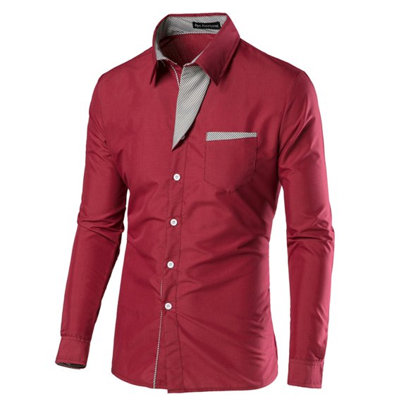 Mens Casual Button Down Shirts Summer Solid Color Lapel Long Sleeve Slim Comfortable Fashion Tops Streetwear