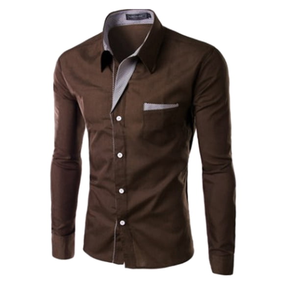 Mens Casual Button Down Shirts Summer Solid Color Lapel Long Sleeve Slim Comfortable Fashion Tops Streetwear
