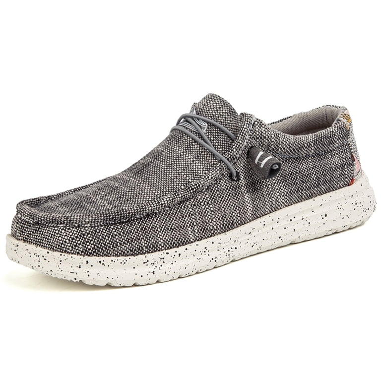 Men’s Slip-on Canvas Loafers Casual Boat Shoes, Gray Amazon.com | Bruno Marc Men main image 3