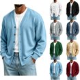 thumbnail image 1 of Mens Casual Cardigan Zaewscy Men's Versatile V Neck Button Loose Casual Cardigan For Daily Use Light Blue S, 1 of 6