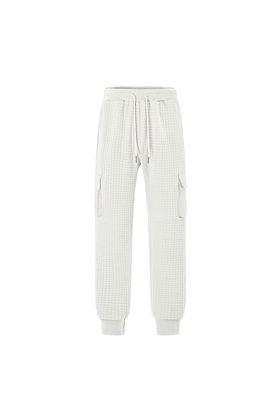 Mens Casual Cargo Joggers Pants Elastic Waist Slim Fit Stretch Chino Work Pants Black