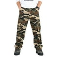 thumbnail image 1 of Mens Casual Cargo Pants Camoflage Multi-Pocket Trouser Camo Loungewear Work Outdoor Hiking Pants Green 36, 1 of 5