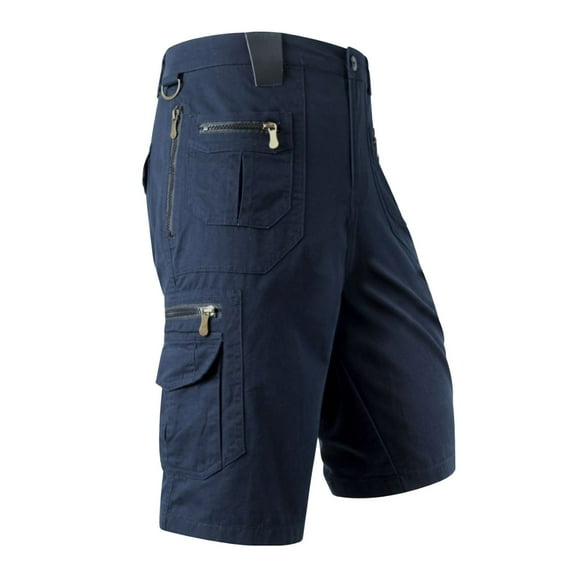 Mens Casual Cargo Shorts Classic Drawstring Stretch Hiking Beach Shorts Button Zipper Solid Knee Length Cargo Pants Straight Shorts Loose Fit Cargo Shorts with Pockets Size M-3XL Mens Shorts Athletic