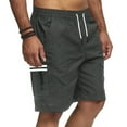 thumbnail image 1 of ZQUUVOU Mens Casual Cargo Shorts Drawstring Summer Beach Stretch Twill Shorts Gray, 1 of 8