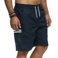 thumbnail image 1 of ZQUUVOU Mens Casual Cargo Shorts Drawstring Summer Beach Stretch Twill Shorts Navy, 1 of 7