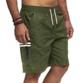 thumbnail image 1 of ZQUUVOU Mens Casual Cargo Shorts Drawstring Summer Beach Stretch Twill Shorts Olive Green, 1 of 8