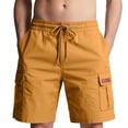 thumbnail image 1 of Mens Casual Cargo Shorts Knee Length Summer Moisture Wicking 7"/9" Inseam Short Pants Elastic Waist Drawstring Streetwear Daily Wear Athleisure, 1 of 9
