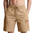 thumbnail image 1 of Mens Casual Cargo Shorts Knee Length Summer Moisture Wicking 7"/9" Inseam Short Pants Elastic Waist Drawstring Streetwear Daily Wear Athleisure, 1 of 9