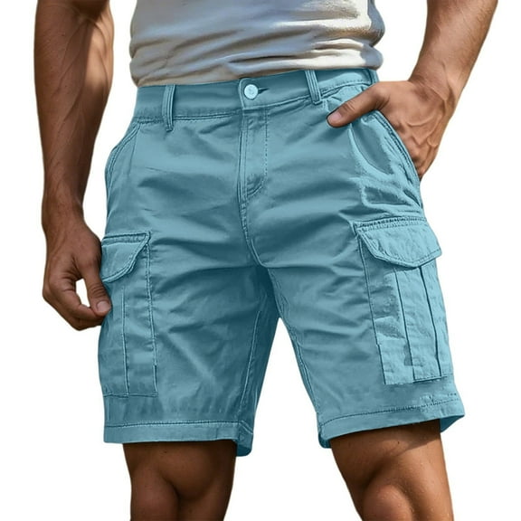 Mens Casual Cargo Shorts with Pockets Travel Work Short Pants Lightweight Stretch Shorts for Outdoor, Hiking, and Daily Wear