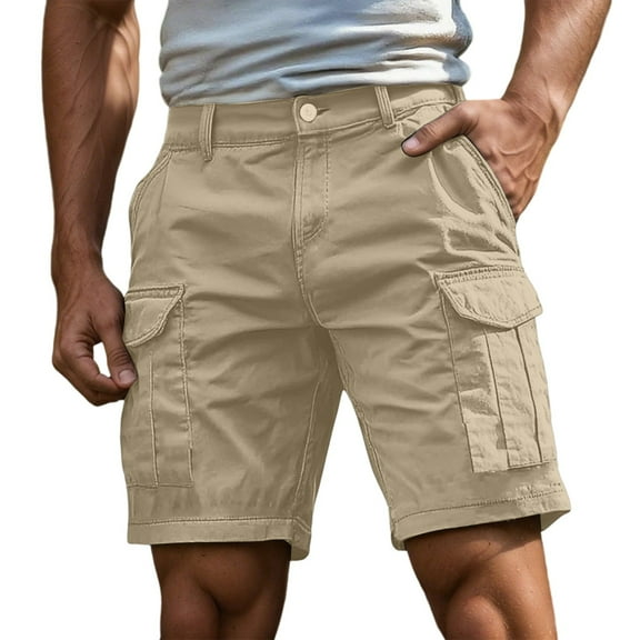 Mens Casual Cargo Shorts with Pockets Travel Work Short Pants Lightweight Stretch Shorts for Outdoor, Hiking, and Daily Wear
