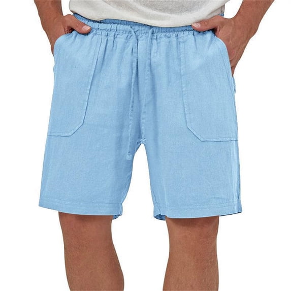 Mens Casual Comfortable Workout Shorts Drawstring Pockets Elastic Shorts Dressy Basic Leggings High Waist
