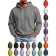 thumbnail image 1 of Mens Casual Cotton Hooded Collar Drawstring Hoodies Pullover Sweatshirts Casual Long Sleeve Shirts Orkout, Walking, Gym Fitness Sweatshirts for Men, 1 of 10