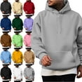 thumbnail image 1 of Mens Casual Cotton Hooded Collar Drawstring Hoodies Pullover Sweatshirts Casual Long Sleeve Shirts Orkout, Walking, Gym Fitness Sweatshirts for Men, 1 of 6