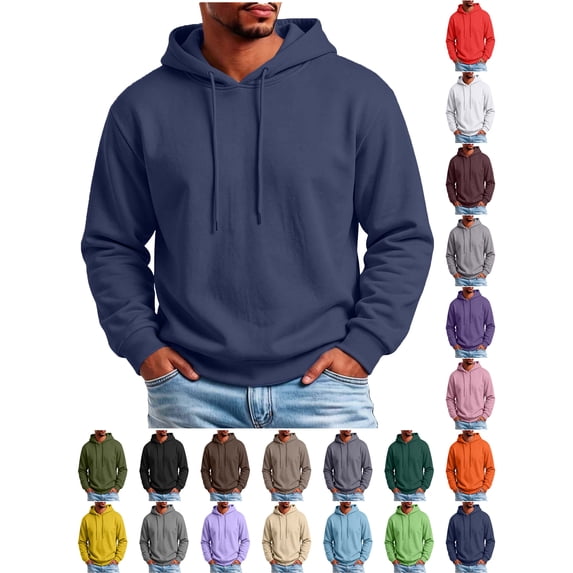 Mens Casual Cotton Hooded Collar Drawstring Hoodies Pullover Sweatshirts Casual Long Sleeve Shirts Orkout, Walking, Gym Fitness Sweatshirts for Men