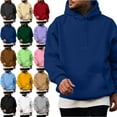 thumbnail image 1 of Mens Casual Cotton Hooded Collar Drawstring Hoodies Pullover Sweatshirts Casual Long Sleeve Shirts Orkout, Walking, Gym Fitness Sweatshirts for Men, 1 of 6