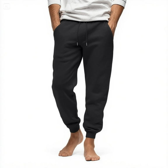 Mens Casual Cotton Joggers Loose Fit Drawstring Sweatpants, Big and Tall Sizes with Pockets for Running​ Black 3XL