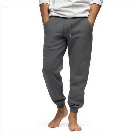 Mens Casual Cotton Joggers Loose Fit Drawstring Sweatpants, Big and Tall Sizes with Pockets for Running​ Dark Gray 3XL