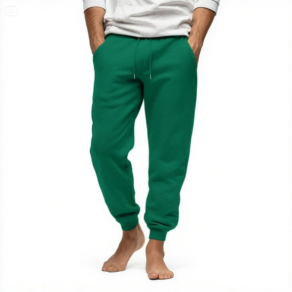 Mens Casual Cotton Joggers Loose Fit Drawstring Sweatpants, Big and Tall Sizes with Pockets for Running​ Green 3XL