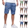 thumbnail image 1 of Mens Casual Cotton Shorts Drawstring Elastic Waist Summer Golf Pants Stretch Twill Beach Chino Shorts Light Green L, 1 of 7