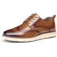 thumbnail image 1 of Mens Casual Dress Shoes Genuine Leather Plain Toe Mens Dress Sneakers Lightweight Comfortable Business Casual Oxford Shoes for Men, 1 of 12