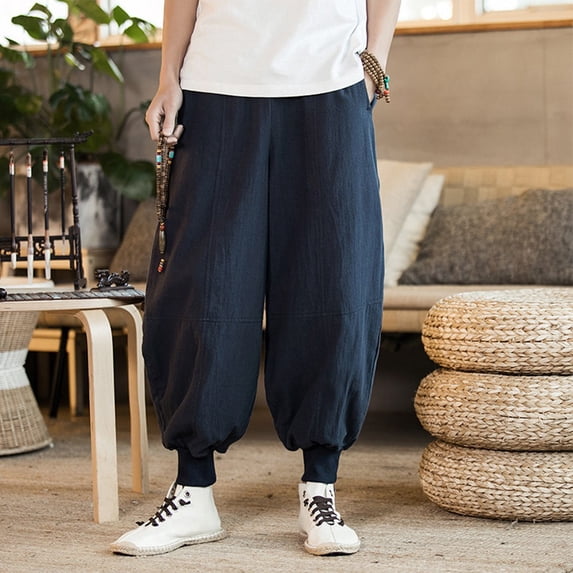 Mens Casual Drop-crotch Pants Sport Gym Yoga Baggy Streetwear Long Trousers