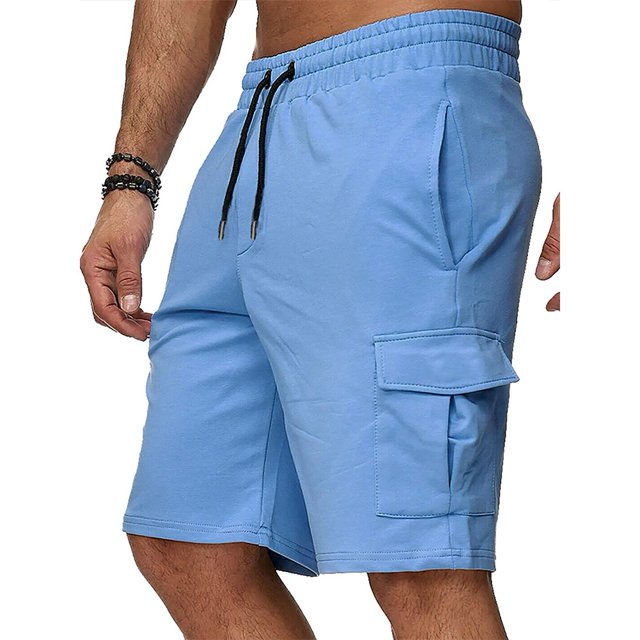 Mens Casual Elastic Waist Drawstring Sports Workout Hiking Fitness