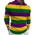 thumbnail image 1 of Mens Casual Fashion Color Matching Striped Shirt Base Carnival Digital Print Button Casual Lapel Long Sleeve T Shirt, 1 of 4