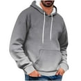 thumbnail image 1 of Mens Casual Fleece Hoodies Long Sleeve Loose Oversized Pullover Sweatshirt Drawstring Hooded Sweatshirts with Pockets, 1 of 5