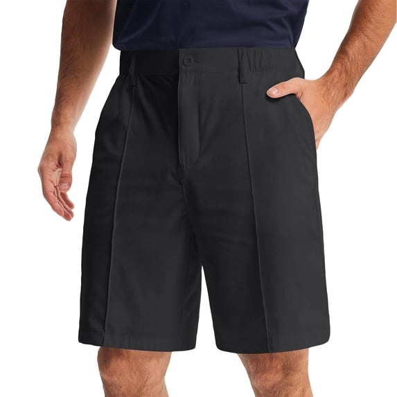 Mens Casual Golf Shorts 9" Stretch Breathable Flat Front Dress Work Shorts,Black,38