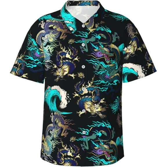 Mens Casual Hawaiian Shirts Short Sleeve Button Down Beach Shirts Shirts