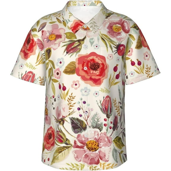 Mens Casual Hawaiian Shirts Short Sleeve Button Down Beach Shirts Shirts