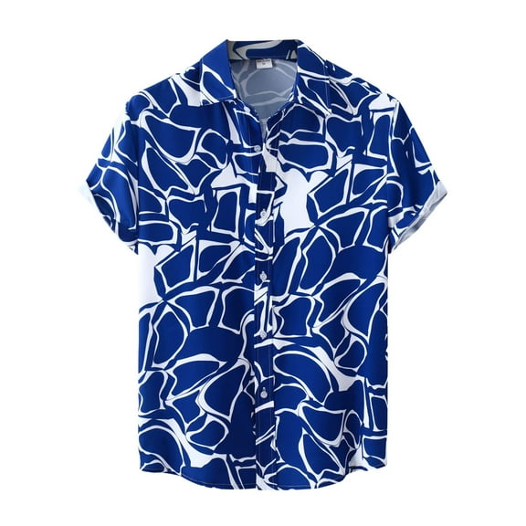 Mens Casual Hawaiian Shirts Tropical Vacation Short Sleeve Button Down Tops Summer Fashion Beach Relaxed Fit Retro T Shirts