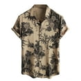 thumbnail image 1 of Mens Casual Hawaiian Shirts Tropical Vacation Short Sleeve Button Down Tops Summer Fashion Beach Relaxed Fit Retro T Shirts, 1 of 6