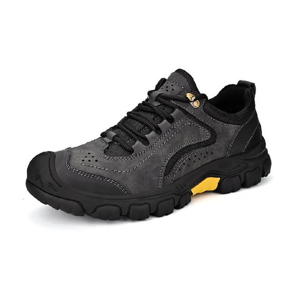Mens Casual Hiking Shoes Breathable Non-slip Driving Shoes Lightweight Wear-resistant Work Shoes Outdoor Sports Shoes Black 6.5 US