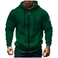 thumbnail image 1 of Mens Casual Hooded Sweatshirt Long Sleeve Drawstring Pullover Sweatshirts Outdoor Athletic Hoodies with Pockets Green XL, 1 of 5