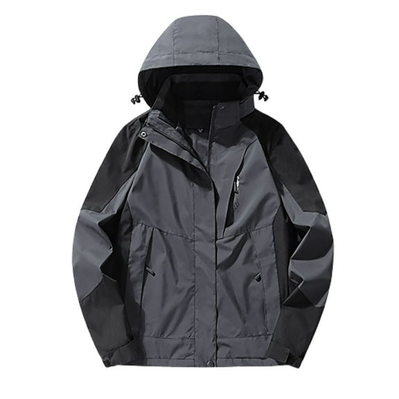 Mens Casual Jackets Fall Outdoor Mountaineering Sports Fashion Loose Coats Outerwear for Men Dark Gray M