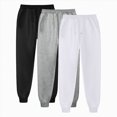 thumbnail image 1 of Mens Casual Joggers Pants Stretch Waist Drawstring Cargo Pants Casual Sweatpants with Pockets Mens Athletic Gym Cargo Pants ,S-White, 1 of 4