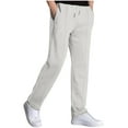 thumbnail image 1 of Mens Casual Knit Pants Elastic Drawstring Waist Solid Straight Leg Pant Relaxed Fit Comfy Lounge Trousers with Pocket, 1 of 6