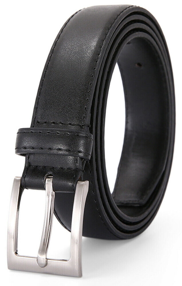 Mens Casual Leather Belts with Single Prong Buckle Basic Dress Belt,1 1 ...