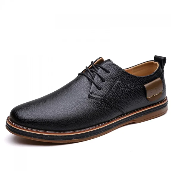 Mens Casual Leather Dress Shoes Classic Lace Up Wing Tips Oxford Sneakers Comfortable Soft Sole Non Slip Business Formal Derby Shoes for Office Work Driving Walking