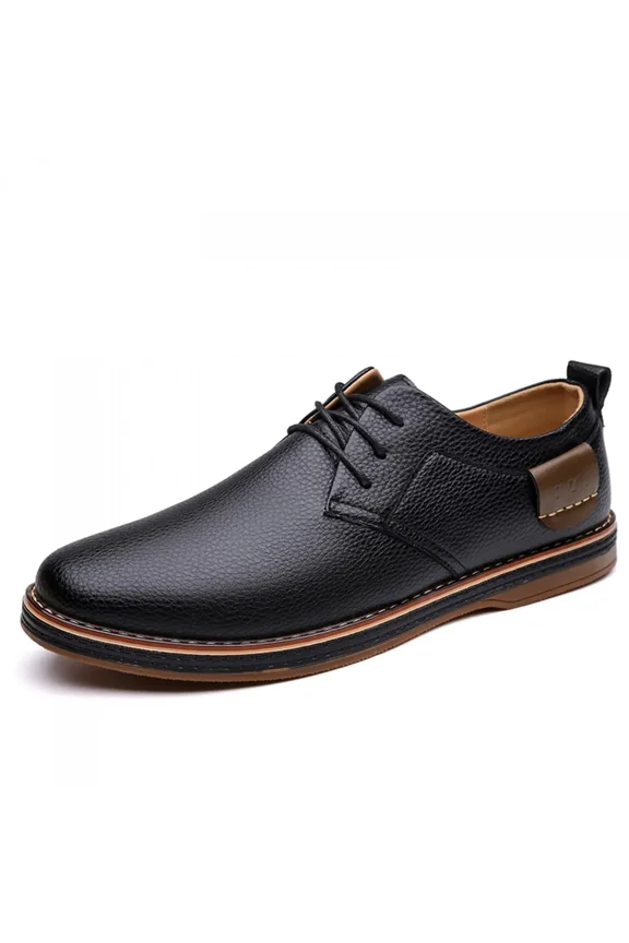 Mens Casual Leather Dress Shoes Classic Lace Up Wing Tips Oxford Sneakers Comfortable Soft Sole Non Slip Business Formal Derby Shoes for Office Work Driving Walking