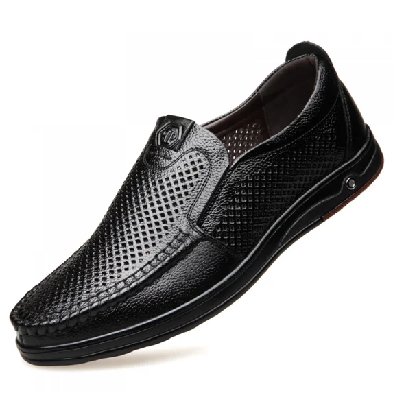 Mens Casual Leather Shoes Business Slip-on Shoes Comfort Fashion Driving Shoes for Male