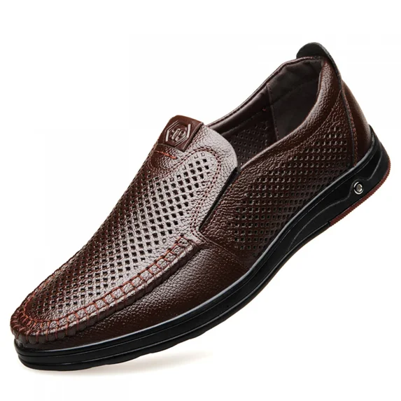 Mens Casual Leather Shoes Business Slip-on Shoes Comfort Fashion Driving Shoes for Male