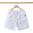 thumbnail image 1 of Mens Casual Linen Shorts Elastic Waist Drawstring Loose Fit Summer Beach Vacation Shorts with Pockets, 1 of 6