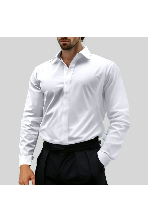 Mens Casual Long Sleeve Cotton Linen Shirts Buttons Down Solid Plain Roll-Up Sleeve Summer Beach Shirts Fall Dress Shirts with Pocket