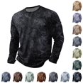 thumbnail image 1 of Mens Casual Long Sleeve T Shirt Crewneck Pullover Tops for MenVintage Distressed Graphic Tee Loose Fit Sweatshirt Active Wear, 1 of 6