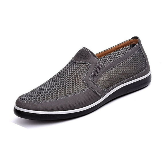 Mens Casual Mesh Loafers Summer Breathable Walking Shoes Comfortable Lightweight Driving Shoes Travelling Fashion Shoes Gray 7 US