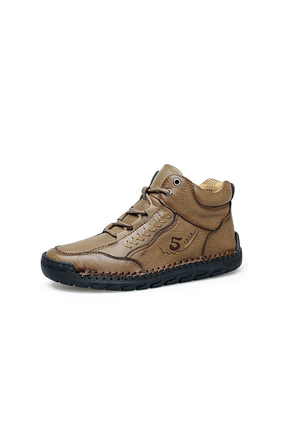 Mens Casual Nude Boots Lightweight Outdoor Work Boots Non-slip Comfortable Hiking Sneakers Fashion Retro Yellow 8.5 US